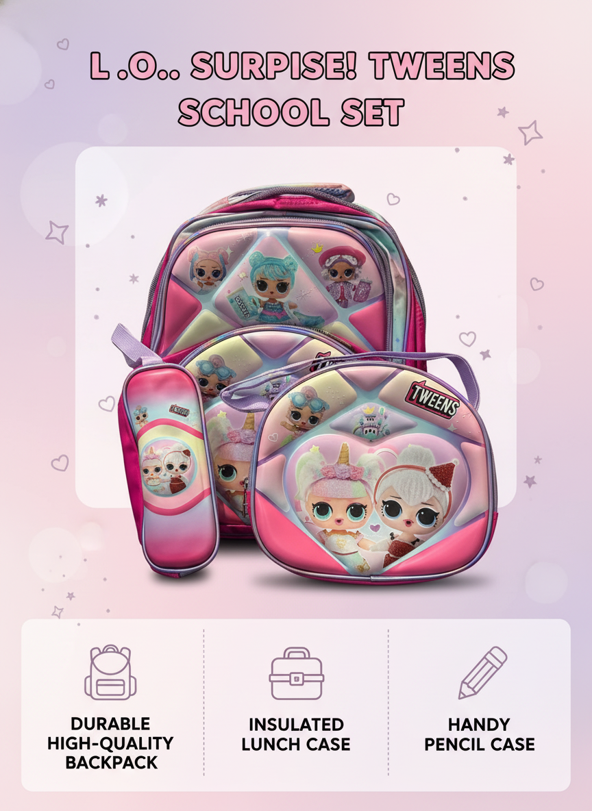 Teens School Adventure Set Durable Water-Resistant 3-in-1 Combo