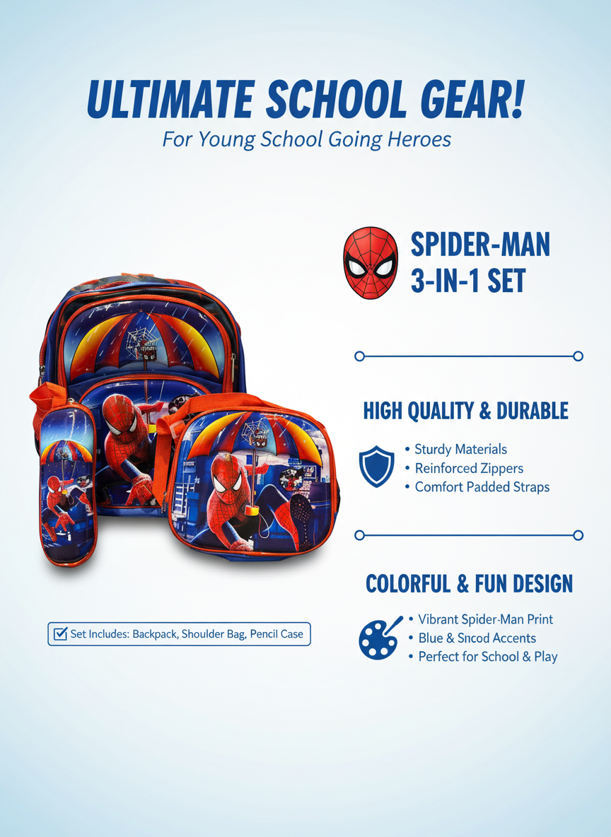 Complete Spider-Man School Adventure Set (3-in-1 Combo)